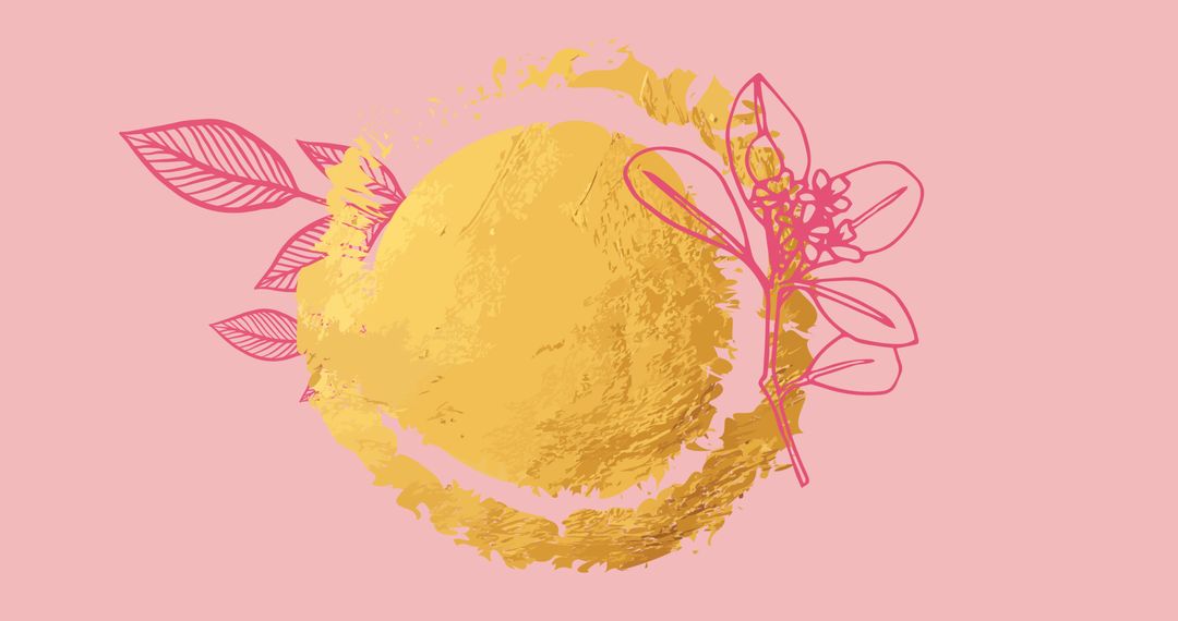 Floral Pink and Yellow Abstract Design