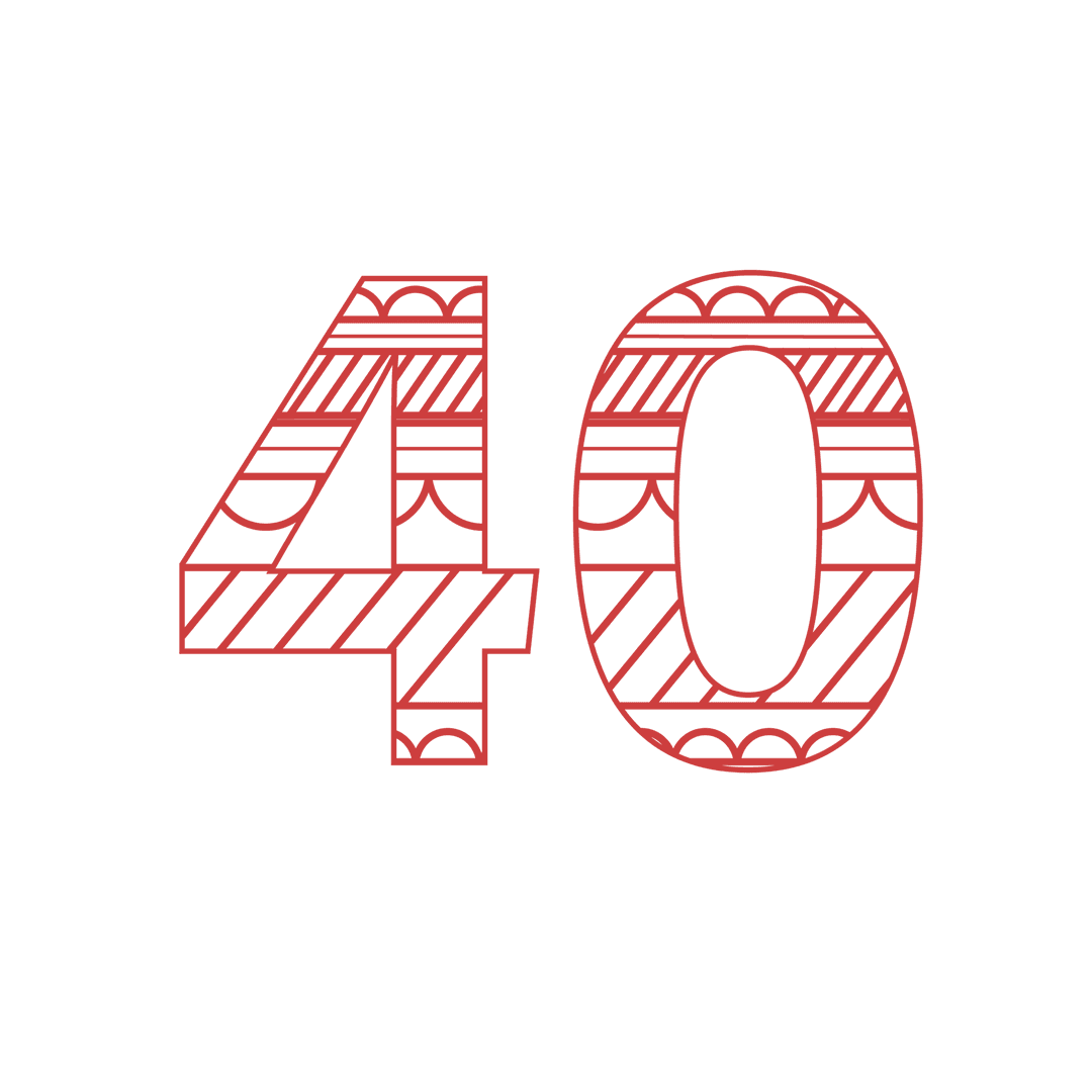 Decorative Forty Candle Outline on Transparent Background