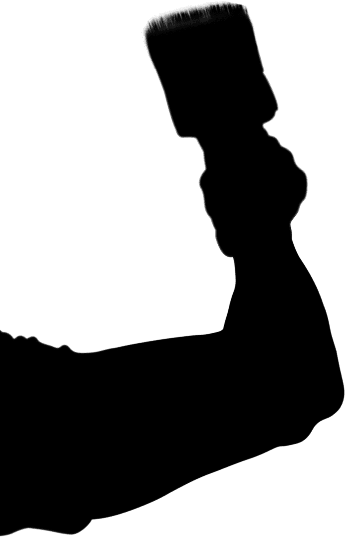 Transparent Silhouette of Arm Holding Paint Brush
