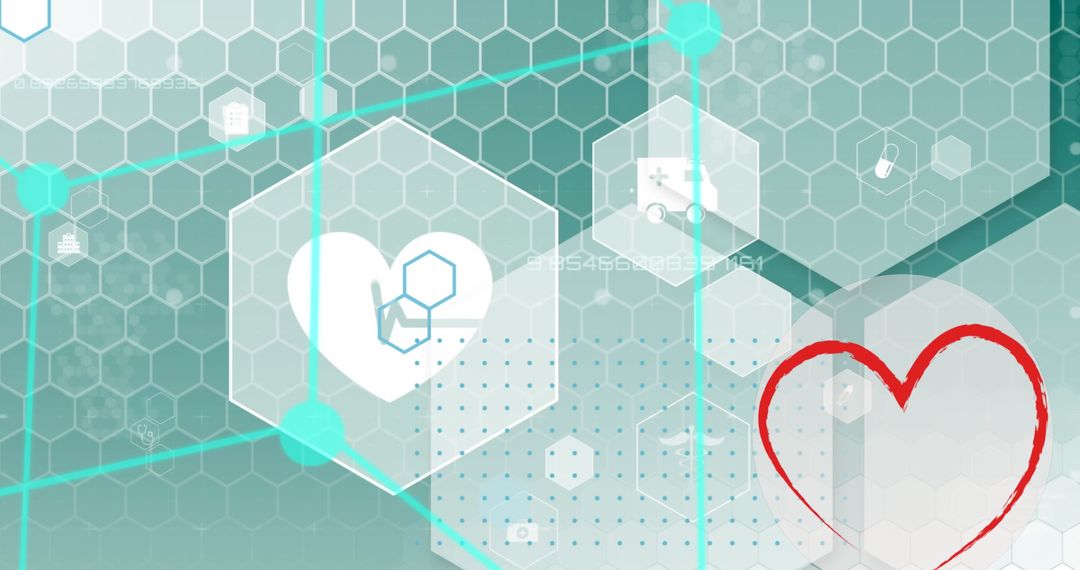 Medical Icons on Virtual Interface Healthcare Background