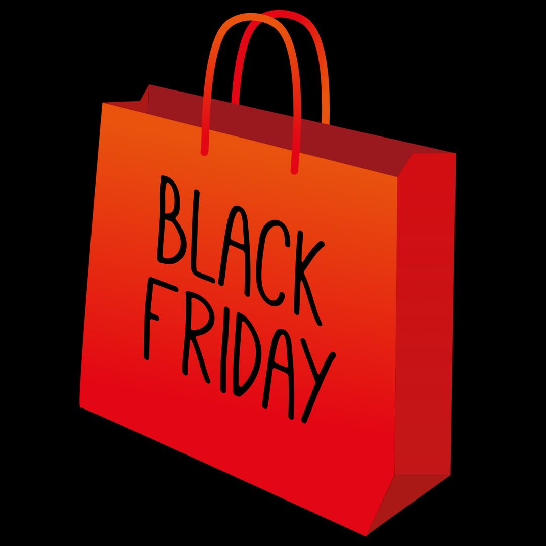 Red Shopping Bag Highlighting Black Friday Sale Event