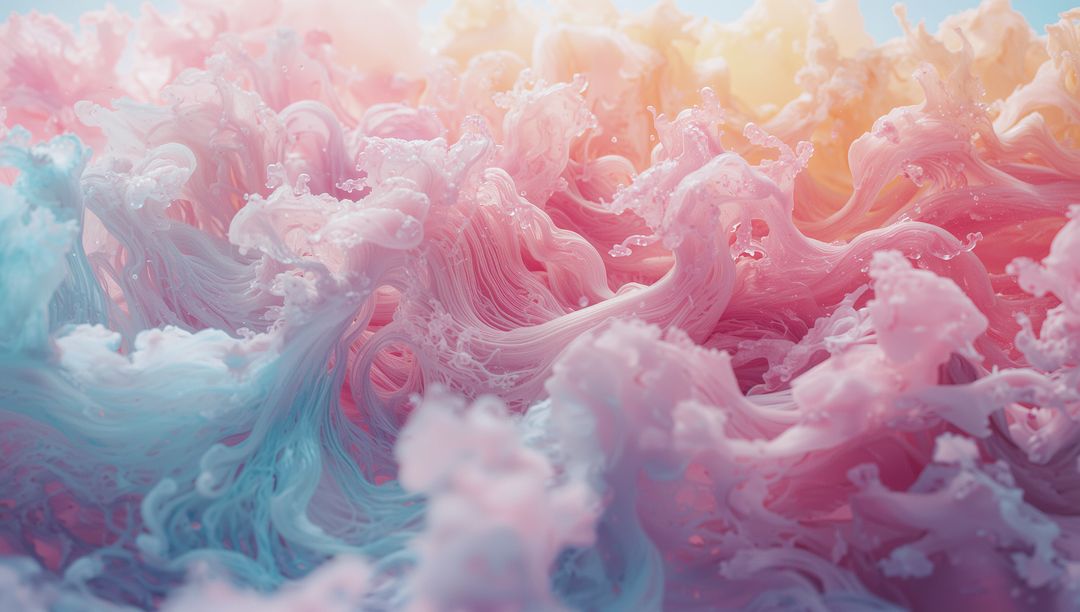 Dreamy Pastel Fluid Swirls in Abstract Art