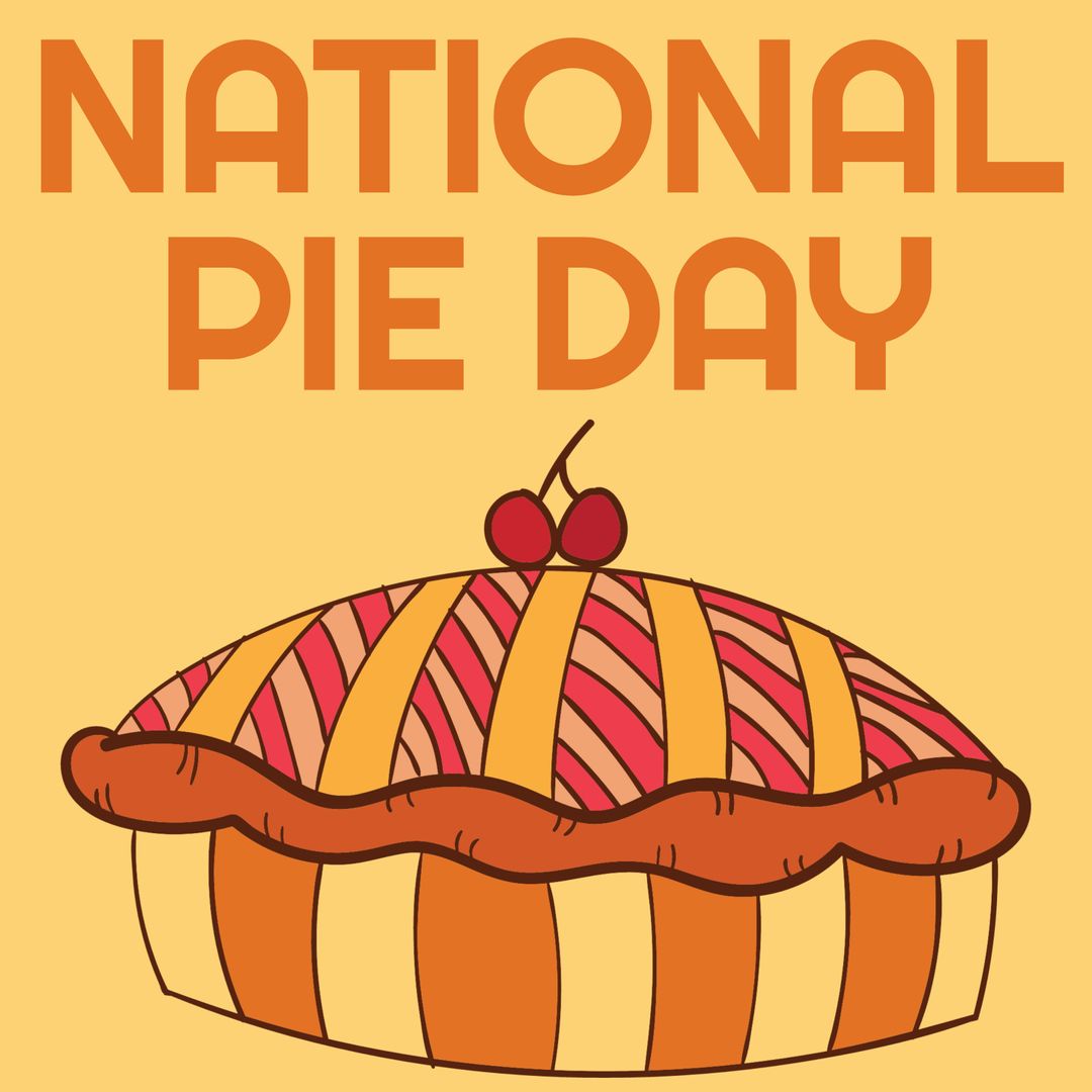 National Pie Day Celebration with Cherry Pie Illustration