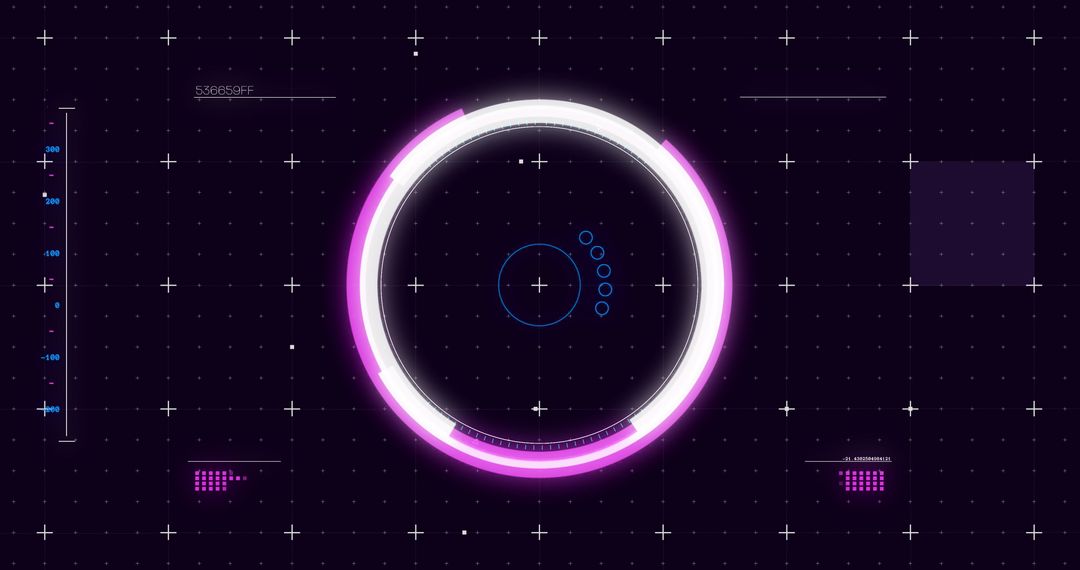 Futuristic Glowing Interface with Circular Scanning Scope