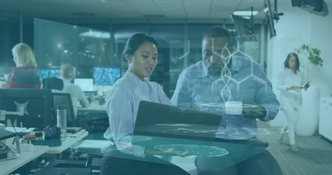 Collaborating over laptop with augmented reality data visualization for teamwork in open office