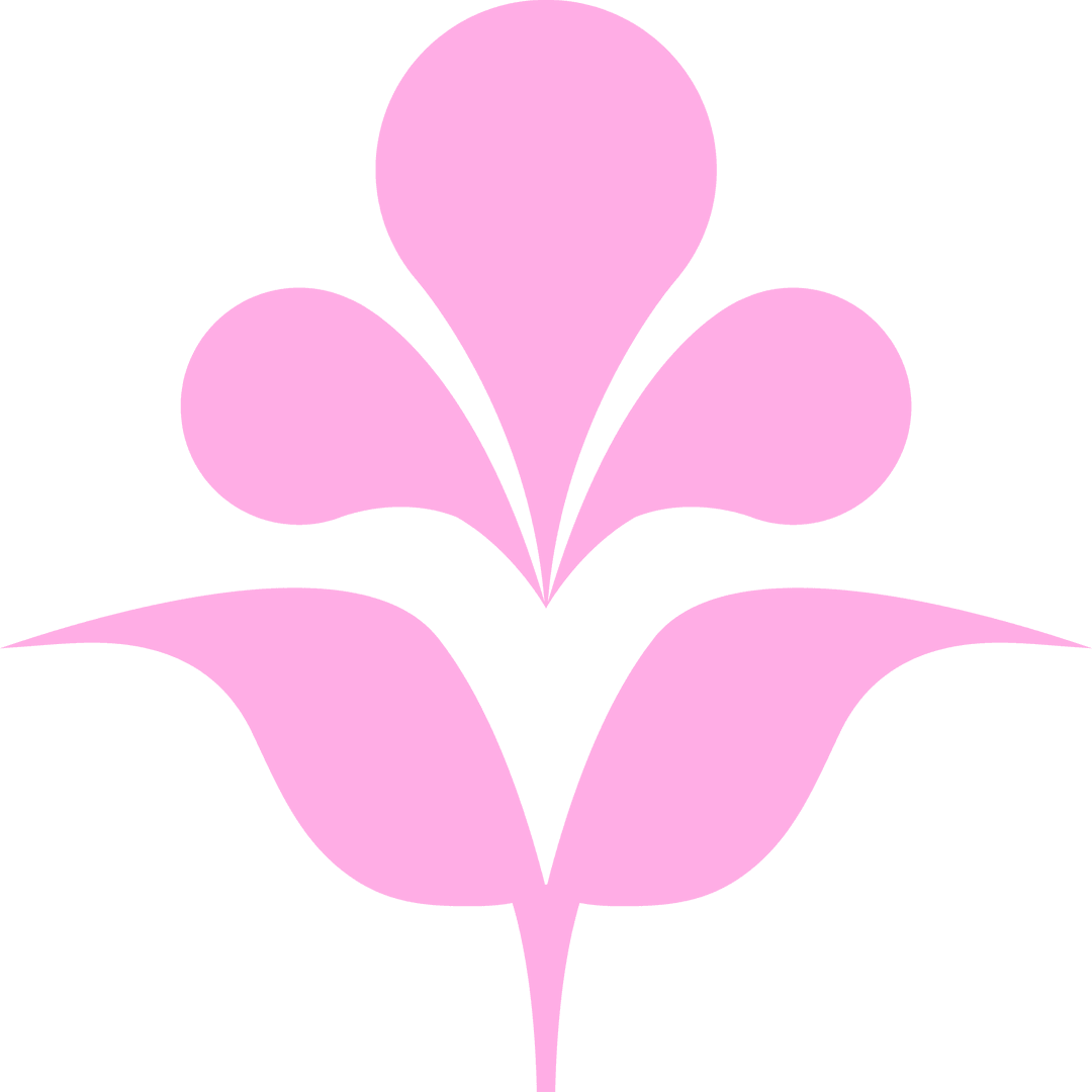 Pink Abstract Floral Splash Symbol on Transparent Background