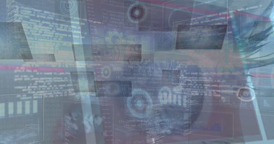 Data Processing Interface Over Female Eye with Digital Graphics