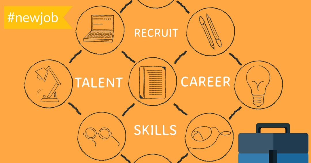 Career Growth and Opportunity Symbol Network for Job Fair Promotion