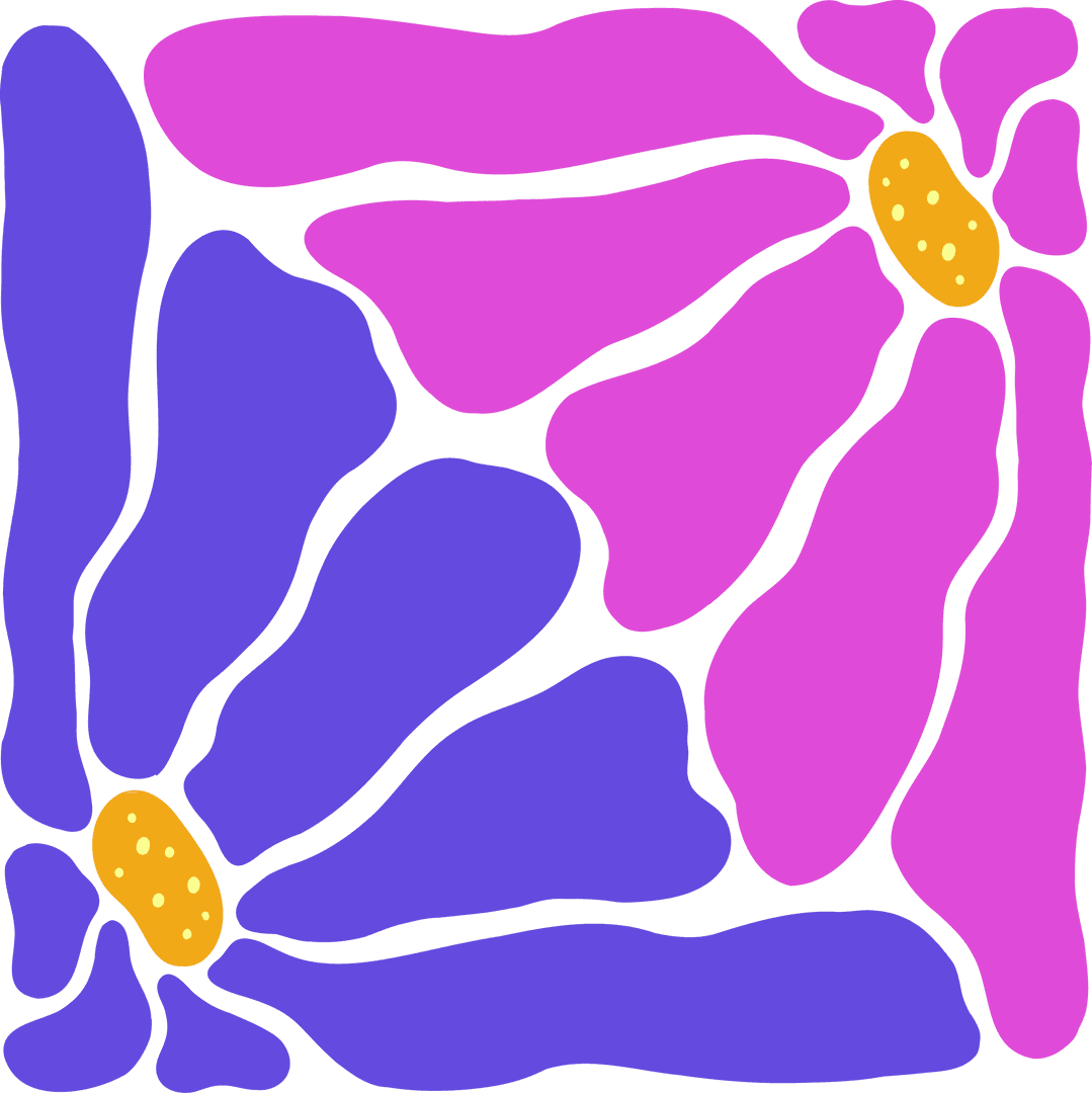 Modern Abstract Blooms on Transparent Background with Purple and Magenta Petals