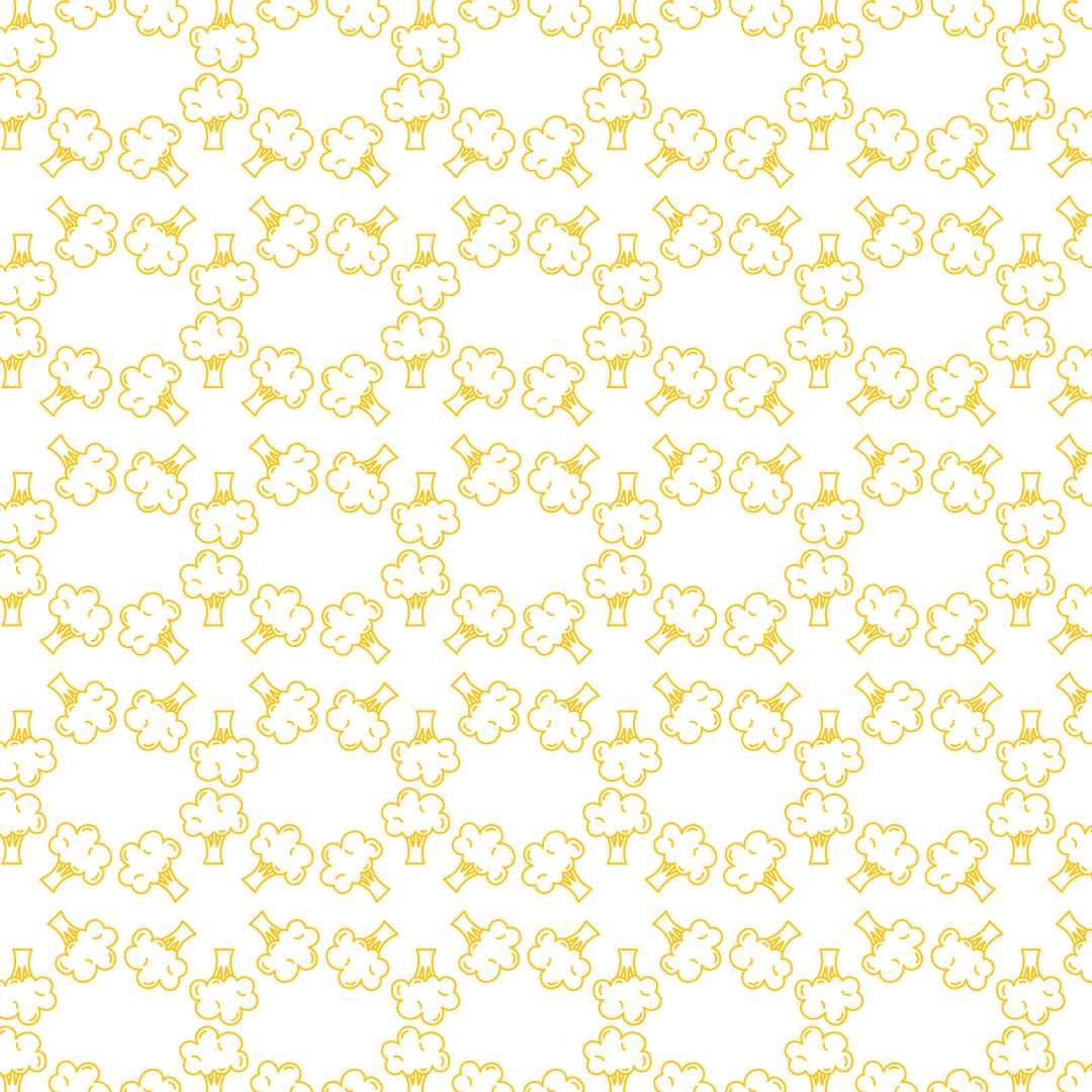 Seamless Pattern of Yellow Trees on Transparent Background