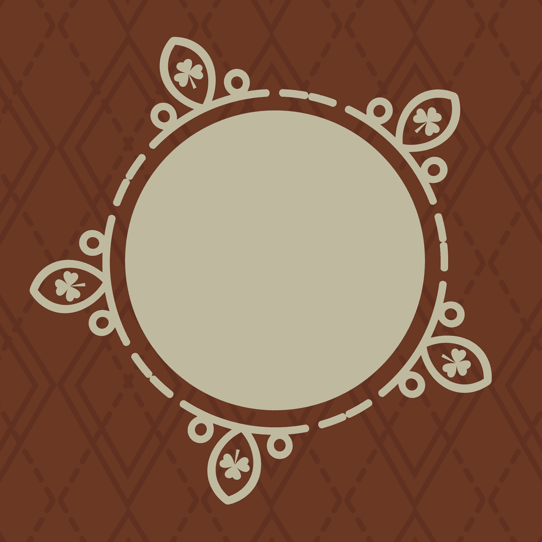 Brown Card Mockup with Floral Circular Design on Transparent Background