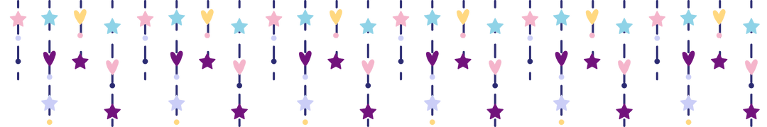 Transparent Bead Strands with Pastel Stars and Hearts