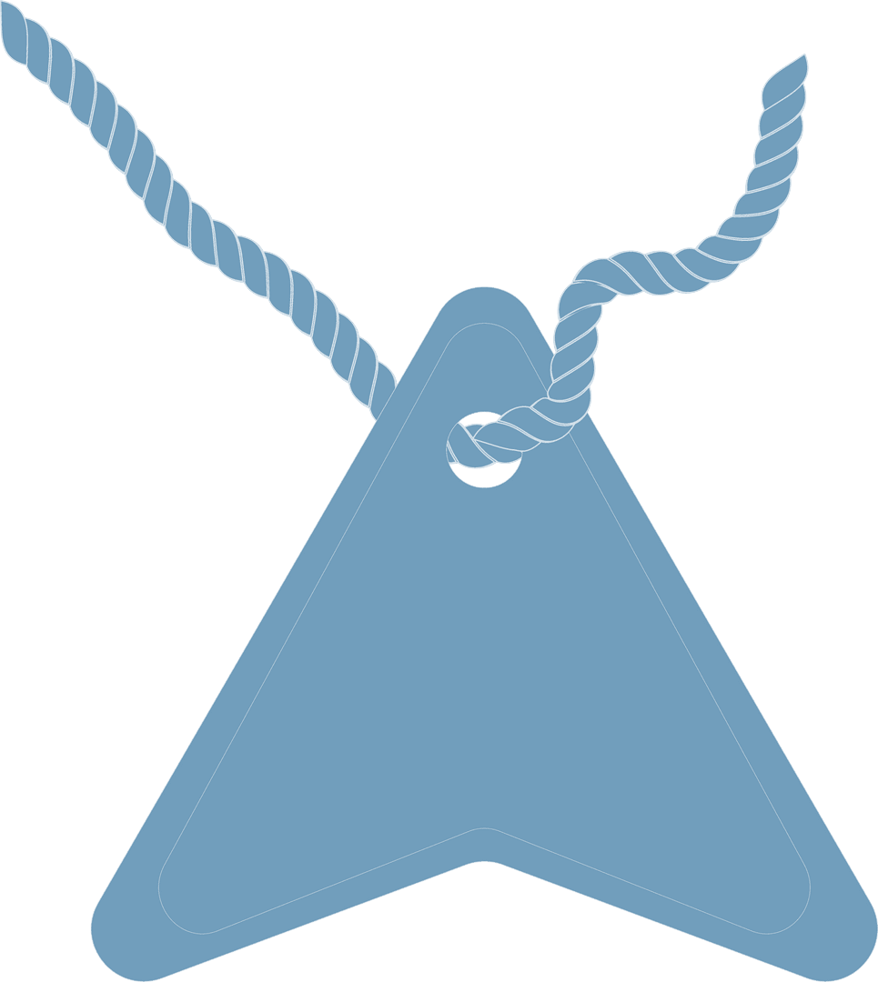 Blue Triangle Tag with Rope on Transparent Background - Download Free Stock Images Pikwizard.com