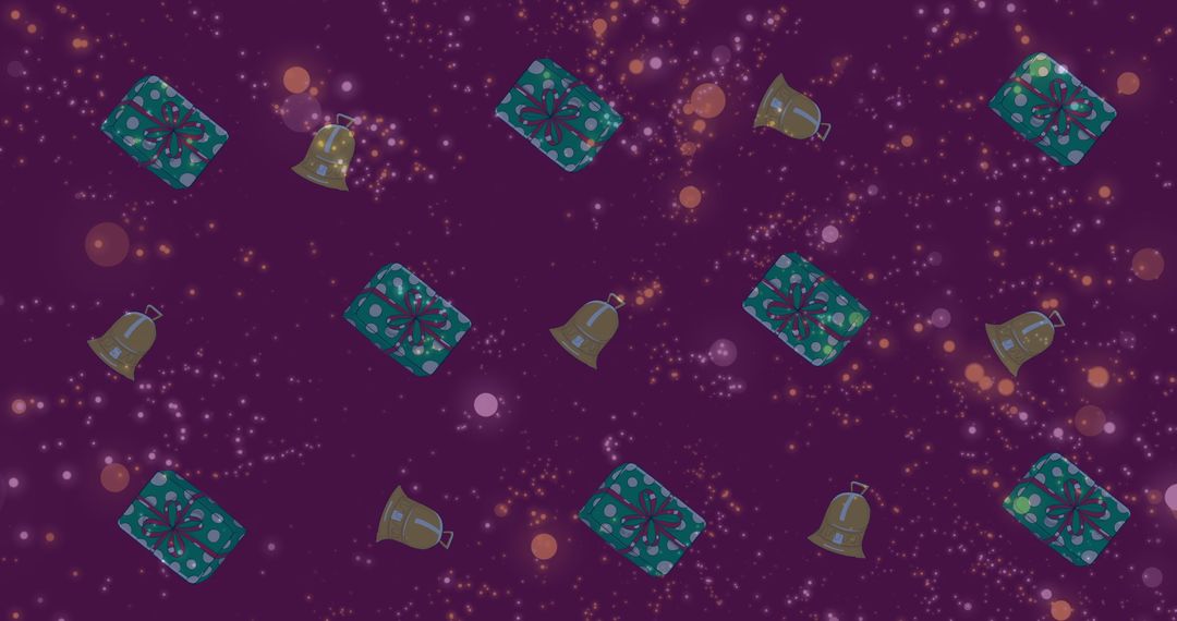 Festive Background with Christmas Presents and Bells