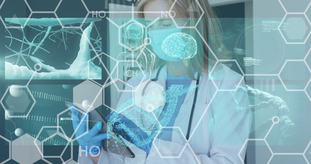 Scientist Using Digital Interface for Advanced Data Analysis