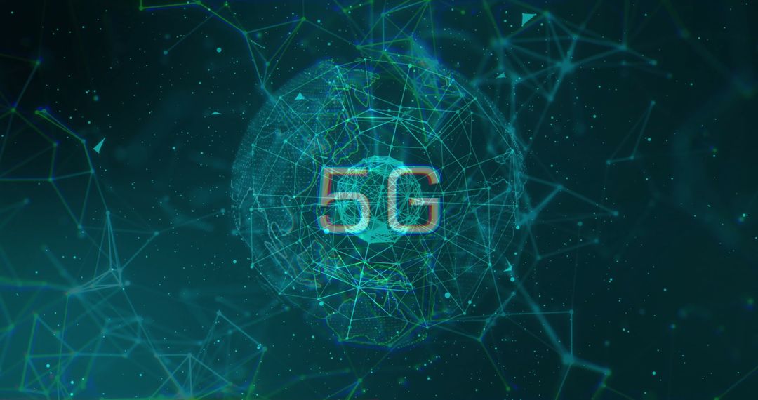 Abstract 5G Network Technology and Digital Globe Concept
