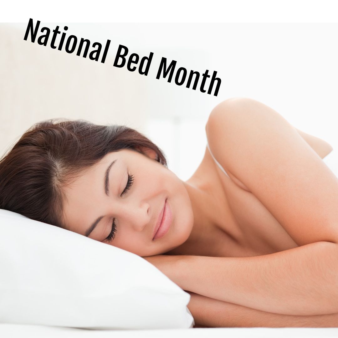 Woman Enjoying Peaceful Sleep for National Bed Month - Download Free Stock Templates Pikwizard.com