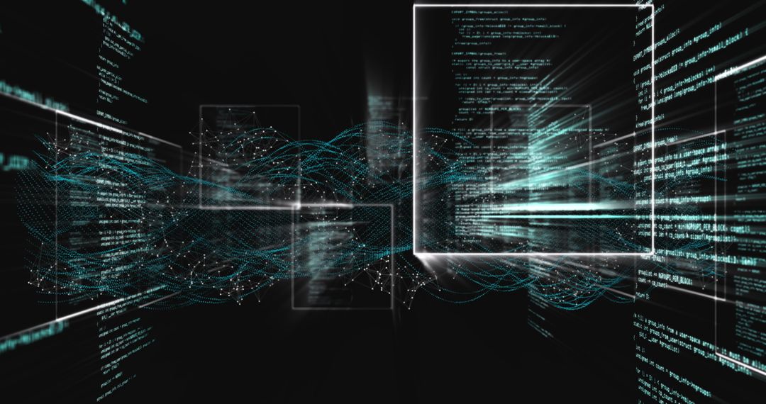 Futuristic Data Streams in Virtual Interface with Digital Equations