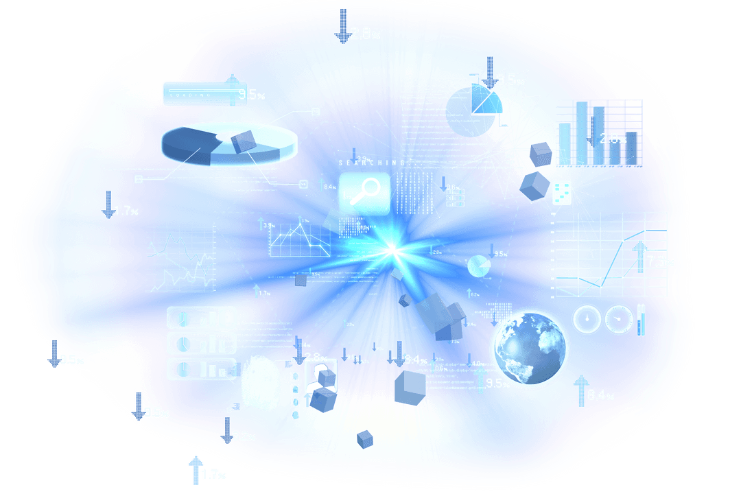 Global Lens Flare Effect with Charts on Transparent Background