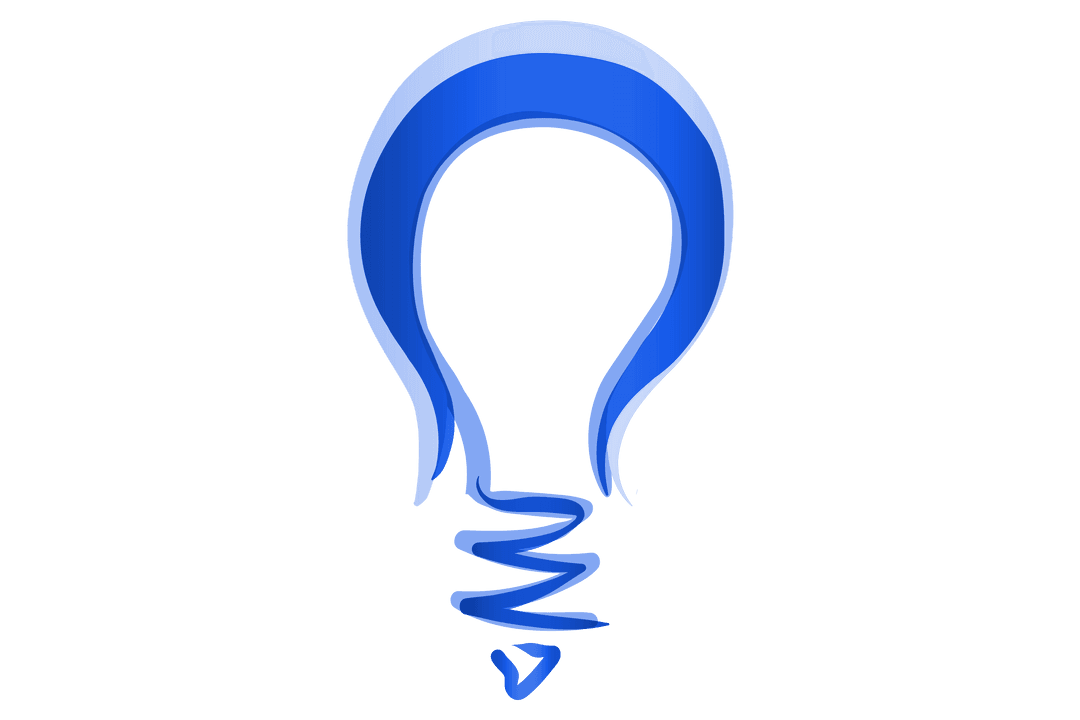 Blue Transparent Abstract Light Bulb Illustration