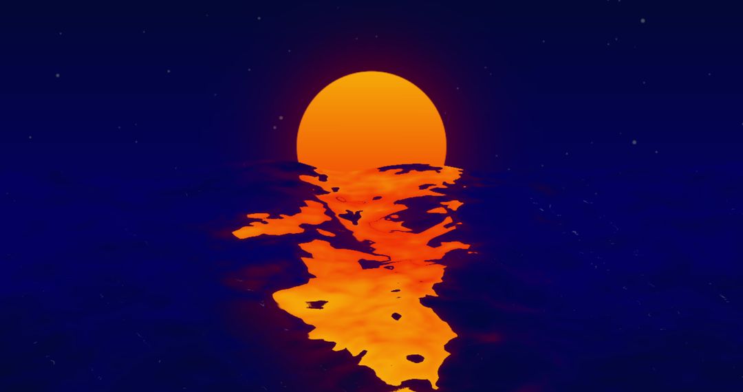 Sunset Abstract Over Reflective Water Body