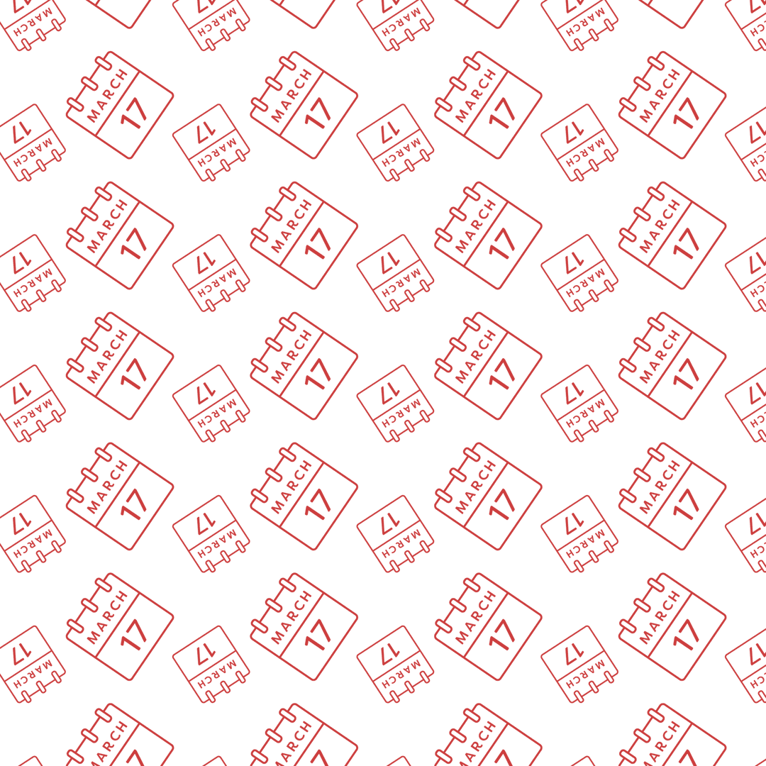 Transparent background with red calendar icons pattern