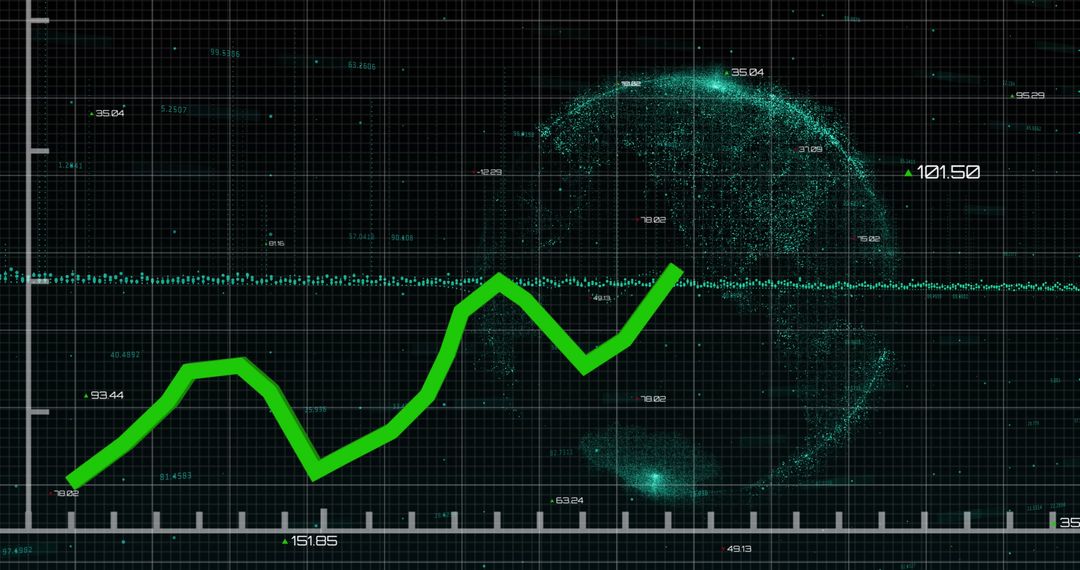 Digital Interface Showing Global Business Data Analytics