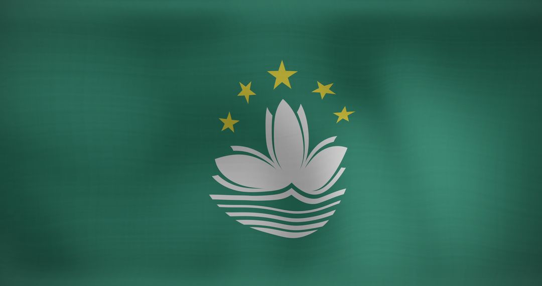 Waving National Flag of Macau Highlighting Pride