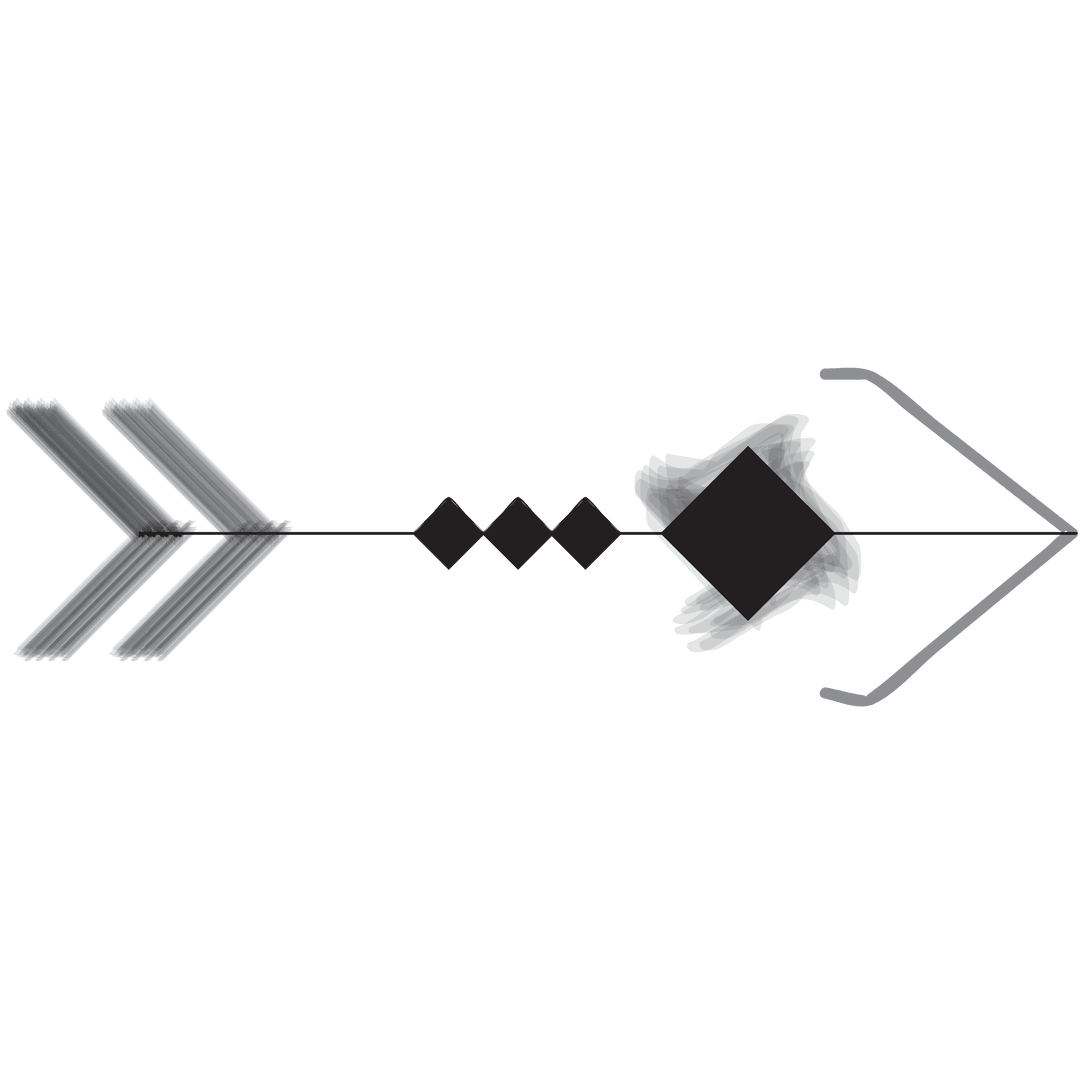 Sleek Black and Grey Arrow on Transparent Background