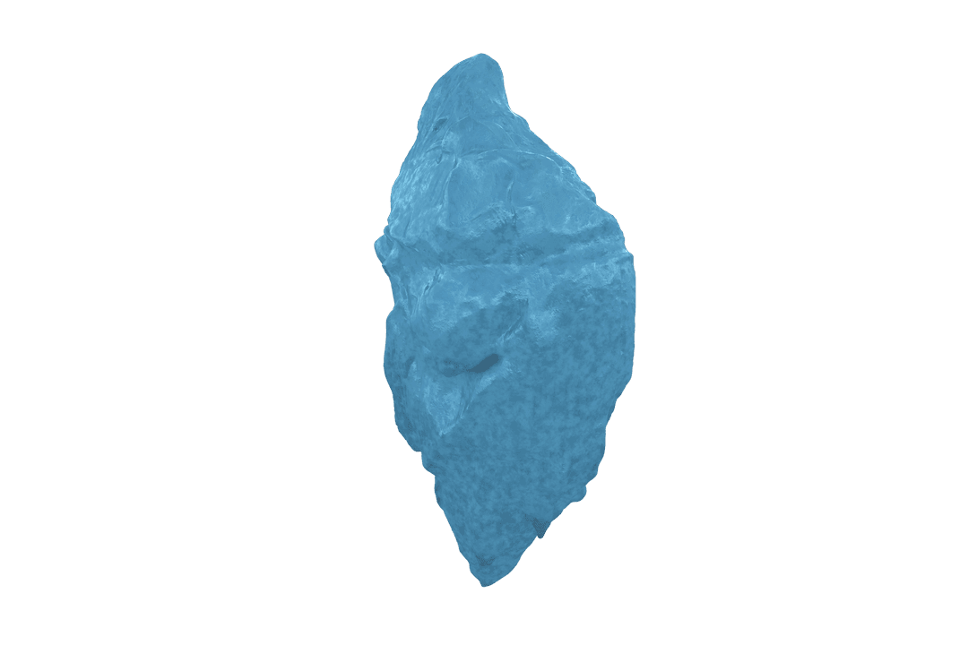 Abstract Blue Stone on Transparent Background