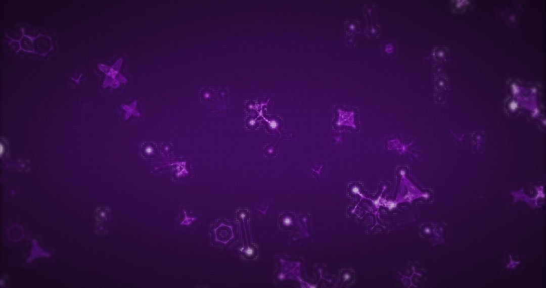 Purple Molecular Patterns and Movements on Dark Background