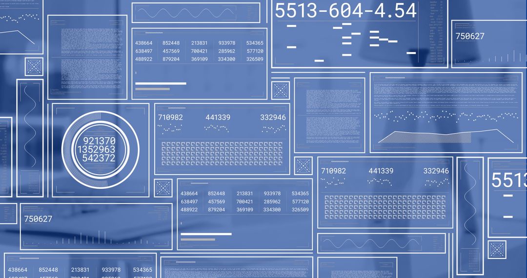Digital Data Interface Overlaying Modern Office