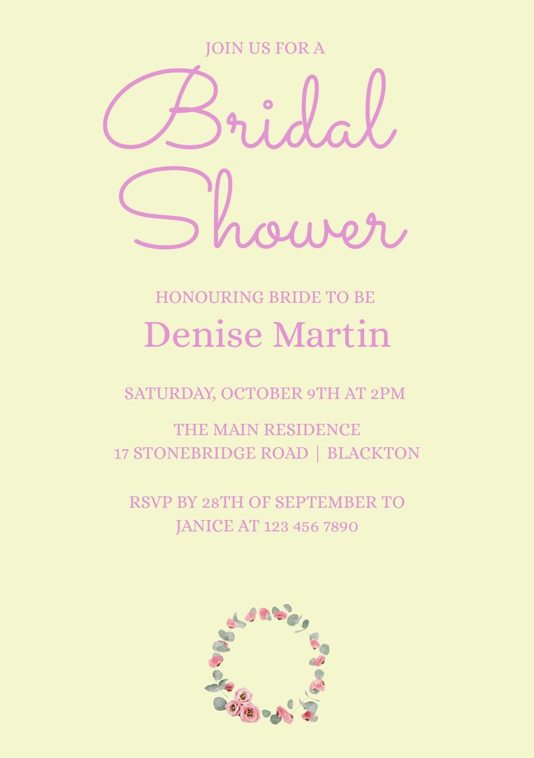 Elegant Floral Bridal Shower Invitation Template - Download Free Stock Templates Pikwizard.com