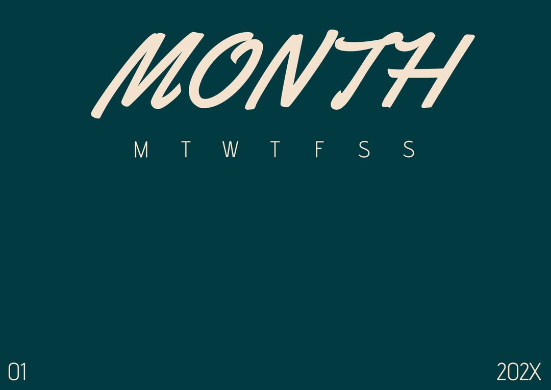 Minimalist Monthly Calendar Template for Efficient Planning