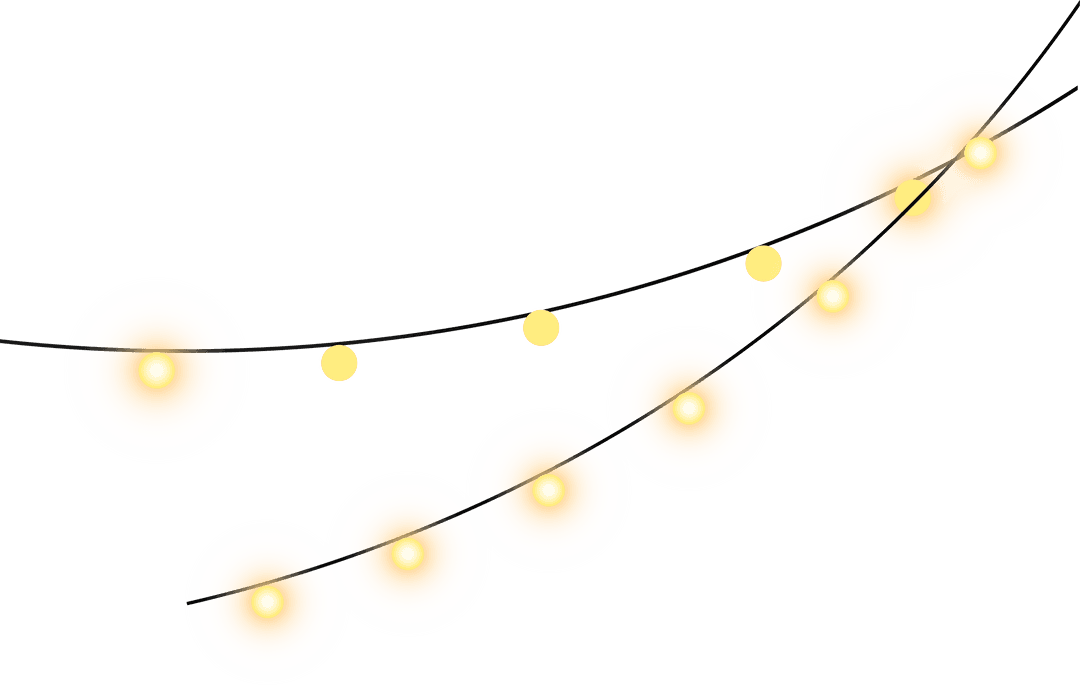 decorative string lights glowing on transparent background - Download Free Stock Images Pikwizard.com
