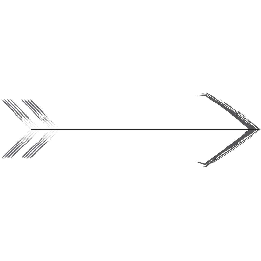 Handdrawn Black Arrow Illustration on Transparent Background