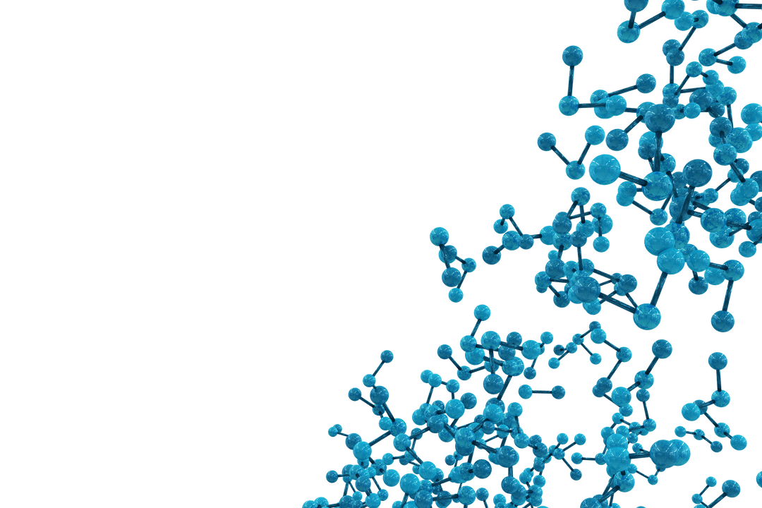Blue Molecular Structure on Transparent Background in Vector Illustration