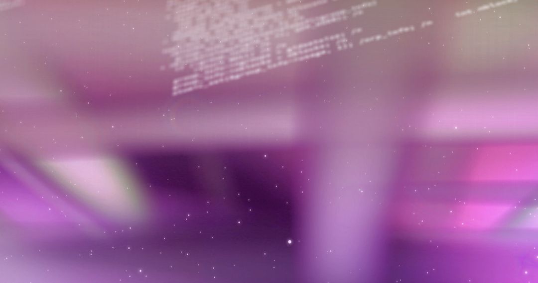 Digitally Generated Code Flow on Purple Blurred Background