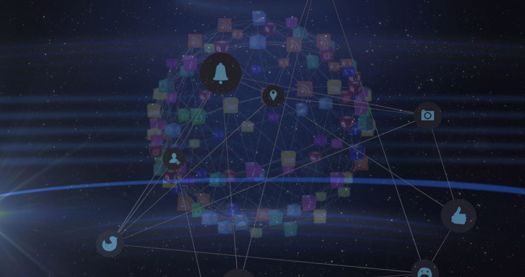 Futuristic Digital Network and Connectivity in Space Theme