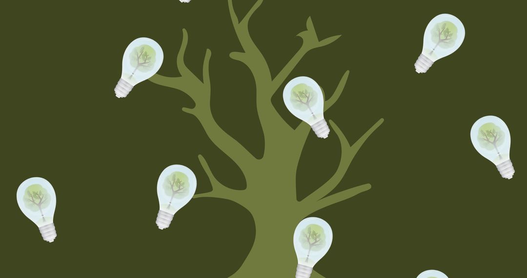 Light Bulbs Featuring Greenery Transform Tree with Sustainable Energy