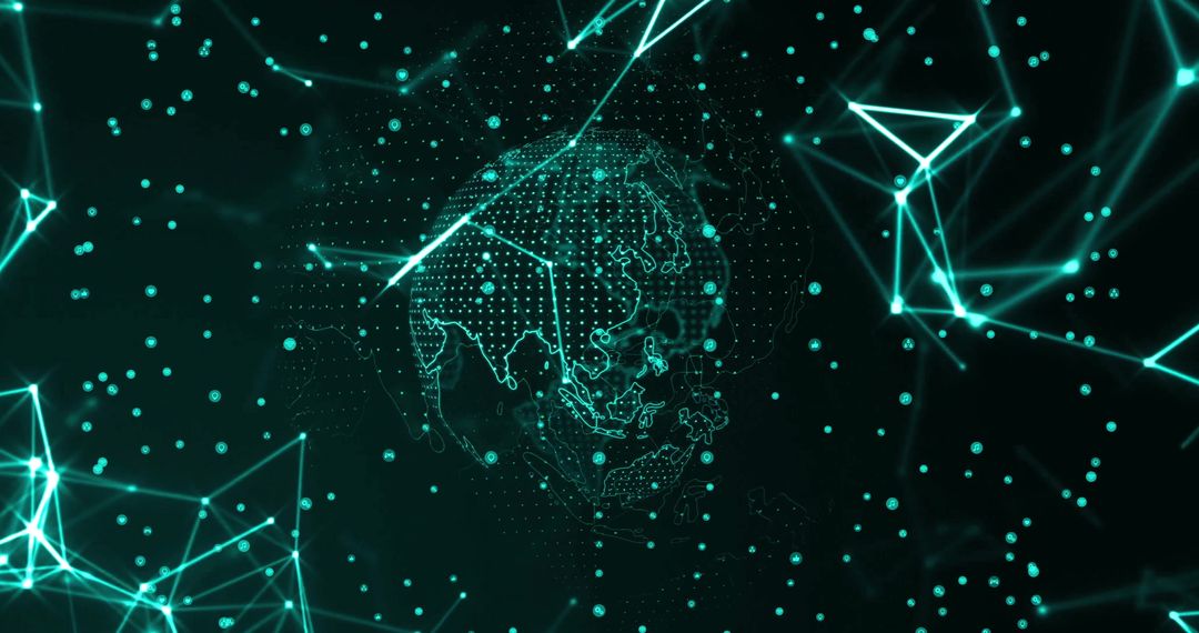 Global Digital Network with Futuristic Interface and Connections