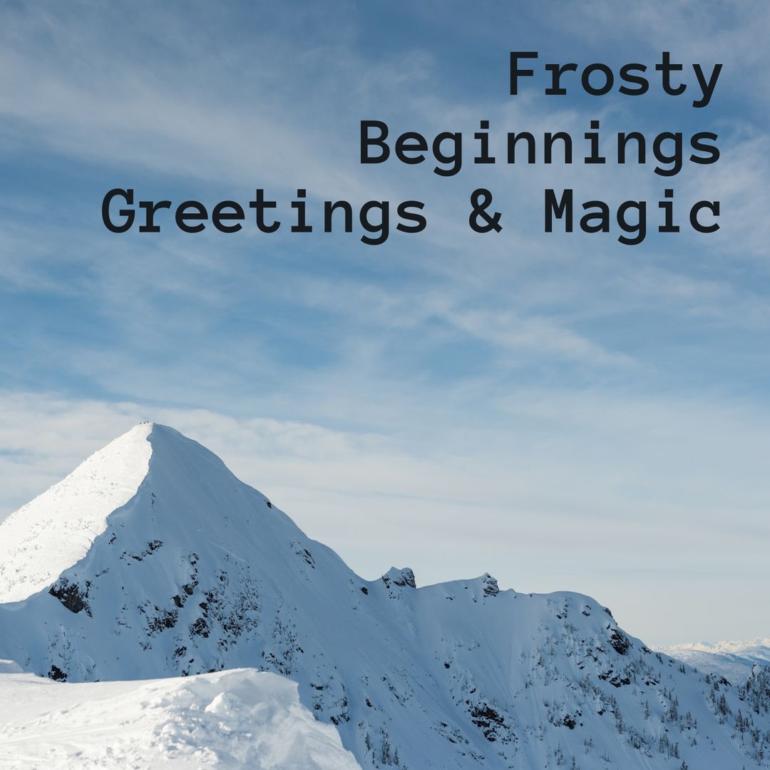 Winter Mountain with Inspirational Text Overlay