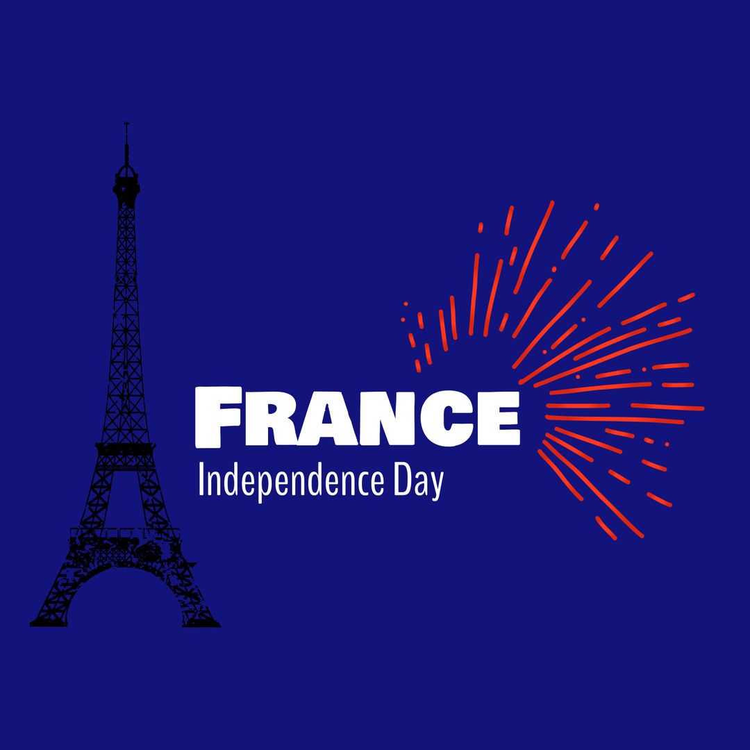 France Independence Day Illustration with Eiffel Tower