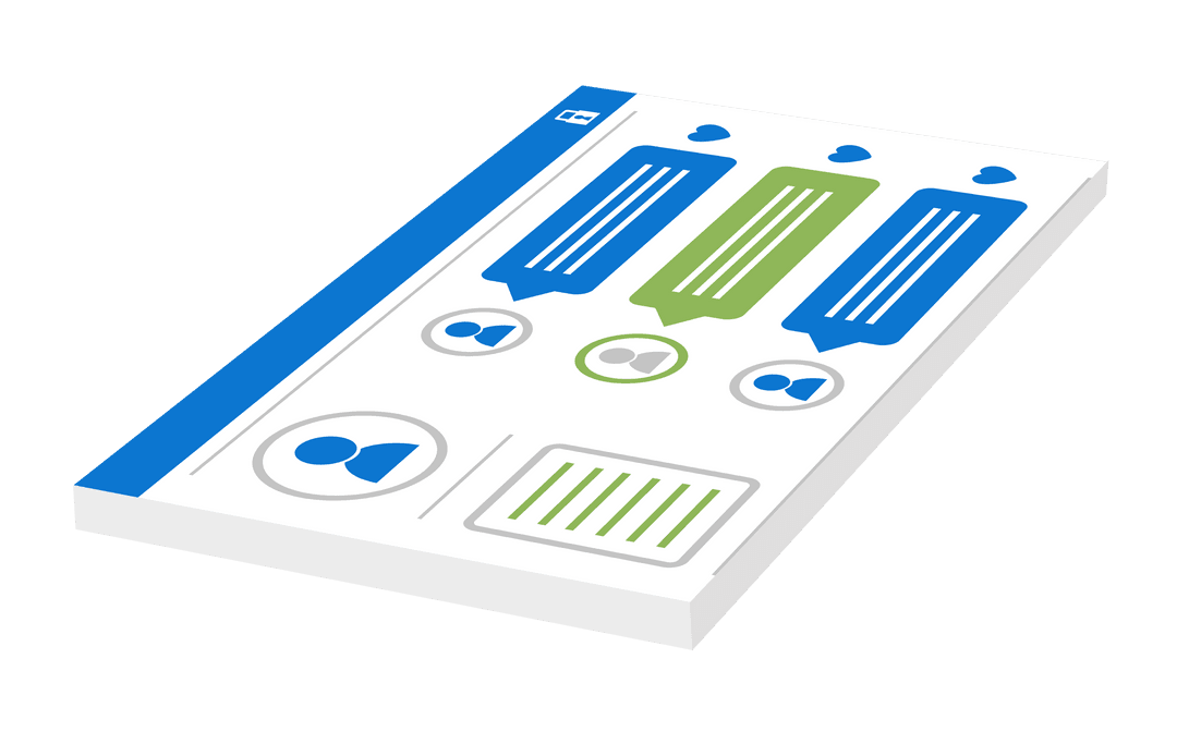 3D Digital Chat Interface Representation on Transparent Background