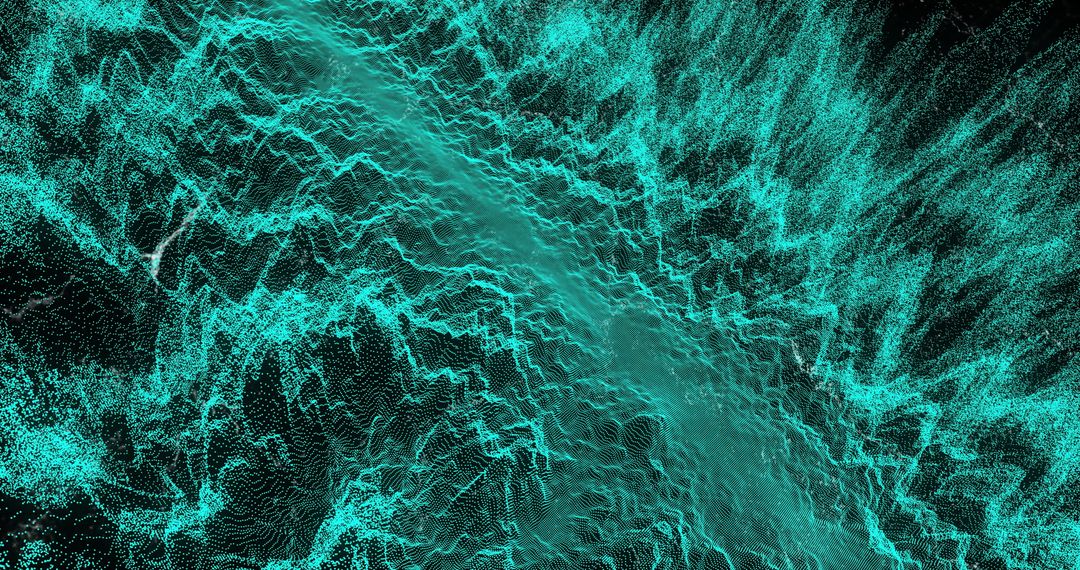 Abstract Glowing Light Trails with Vibrant Turquoise Waves