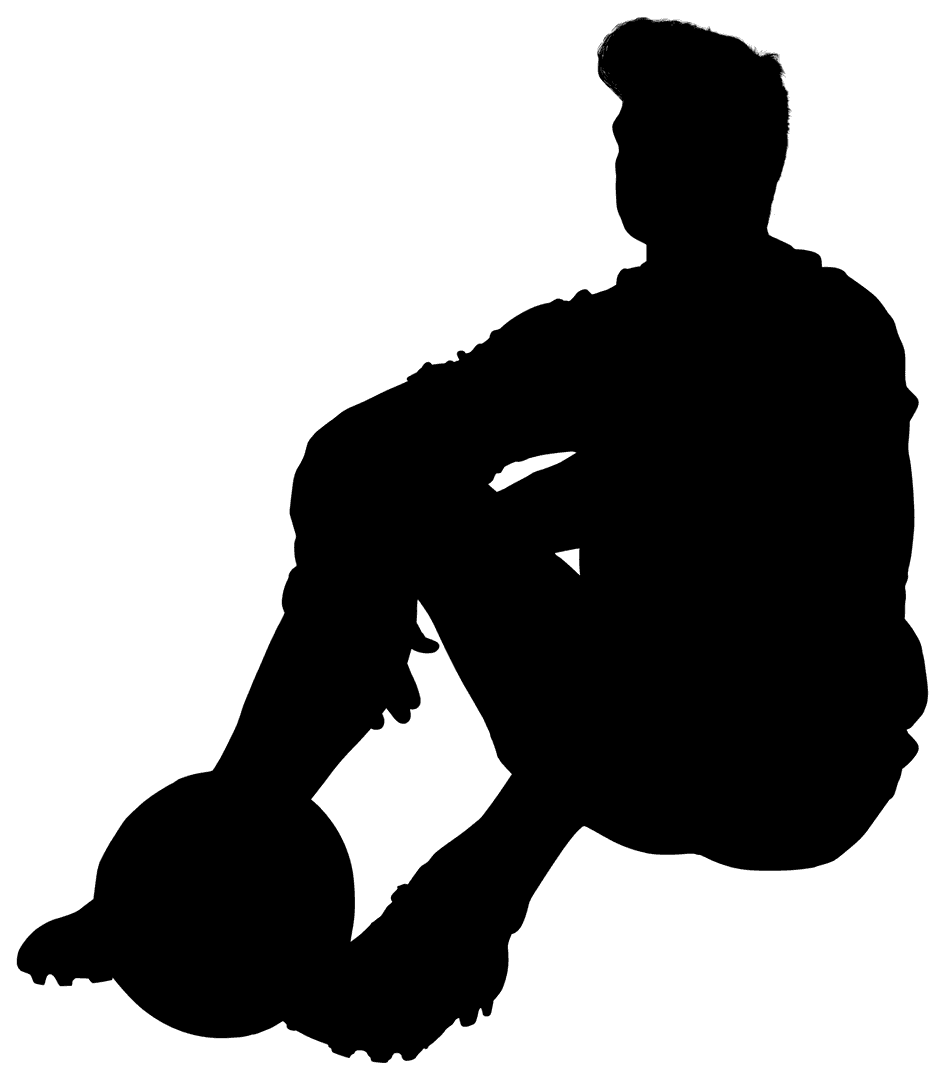 Athletic Football Player Silhouette on Transparent Background