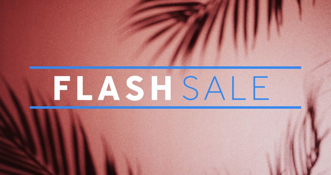 Flash Sale Design with Palm Shadows and Vibrant Colors
