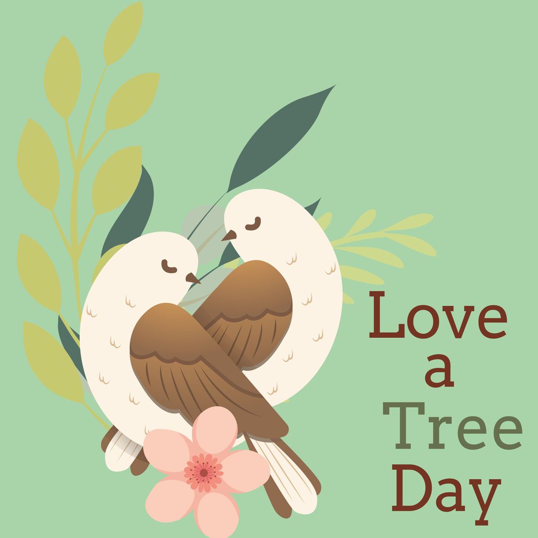 Celebrating Love a Tree Day Nature Illustration