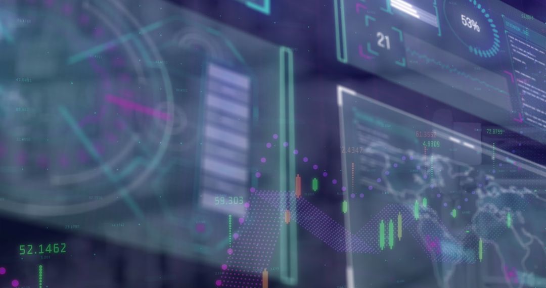 Futuristic Digital Data Interface on Screen