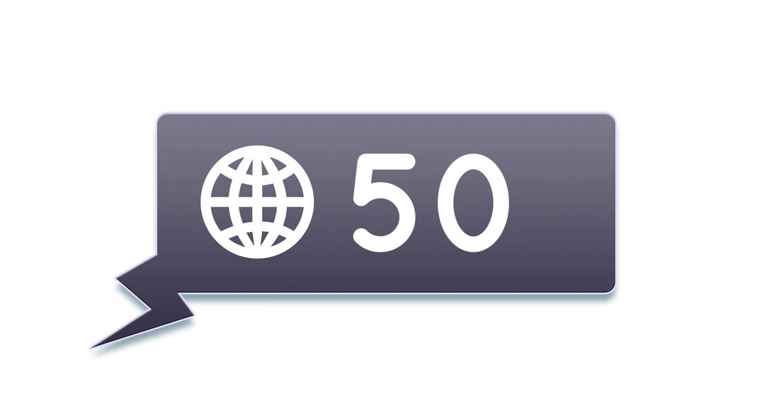 Social Media Notification Icon with Number Counter